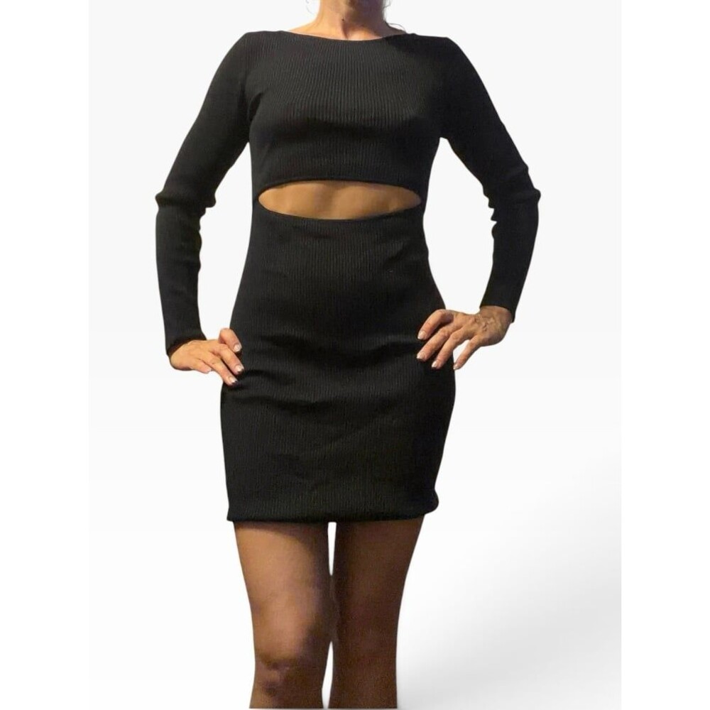 New House of Harlow long sleeve sweater mini dress small LBD